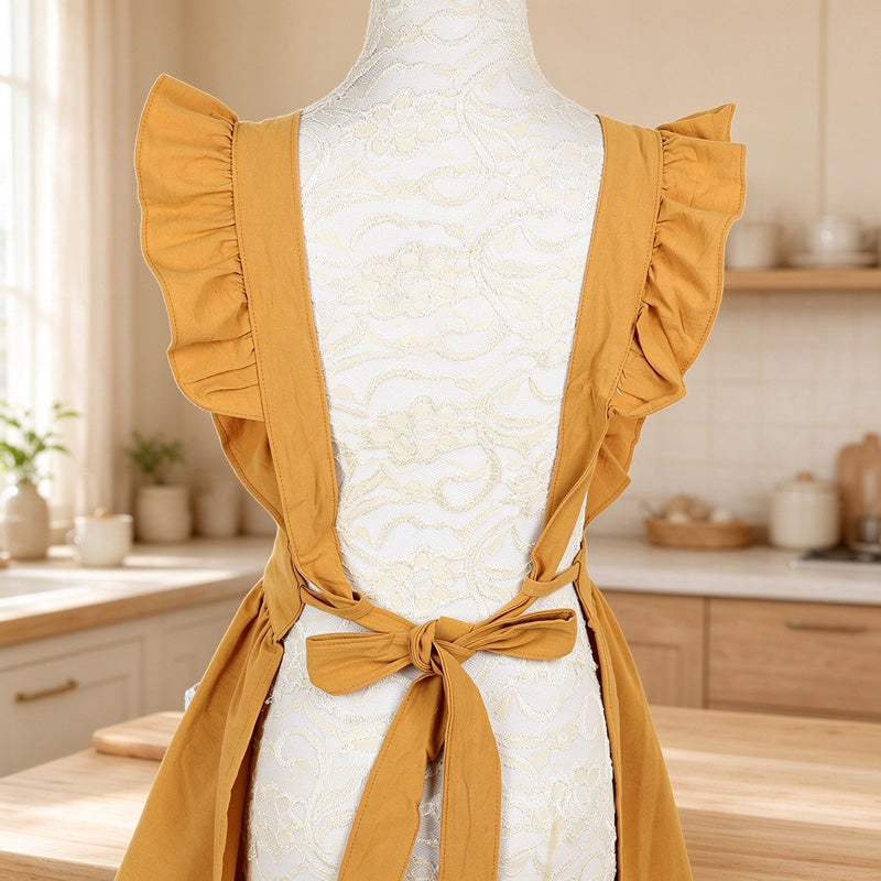 CouldNook Ruffle Strap Apron - Lace or Plain Pockets