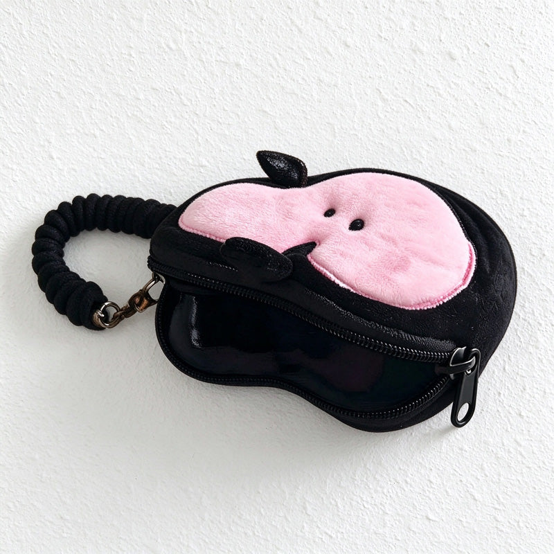 Apple Coin Purse Bag Charm with Coiled Loop