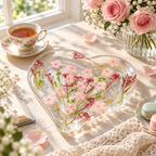 CouldNook Heart Jewelry Tray - Embedded Dried Flowers And Clear Resin