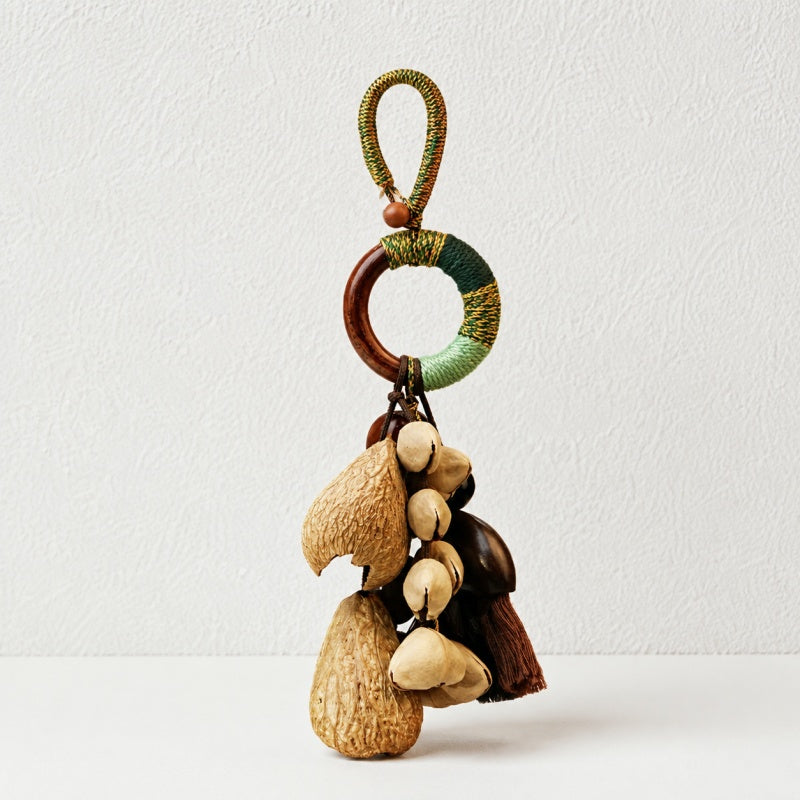 CouldNook Natural Seed Bag Charm - Boho Shaker Pendant