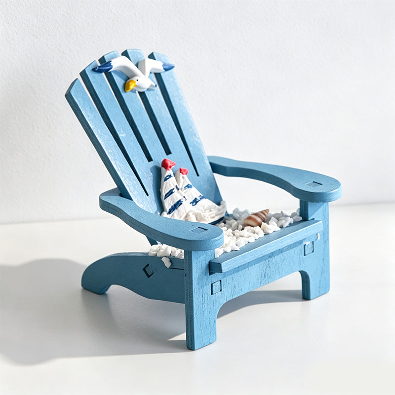 CouldNook Miniature Beach Chair Model - Coastal Sailboat Desktop Decor