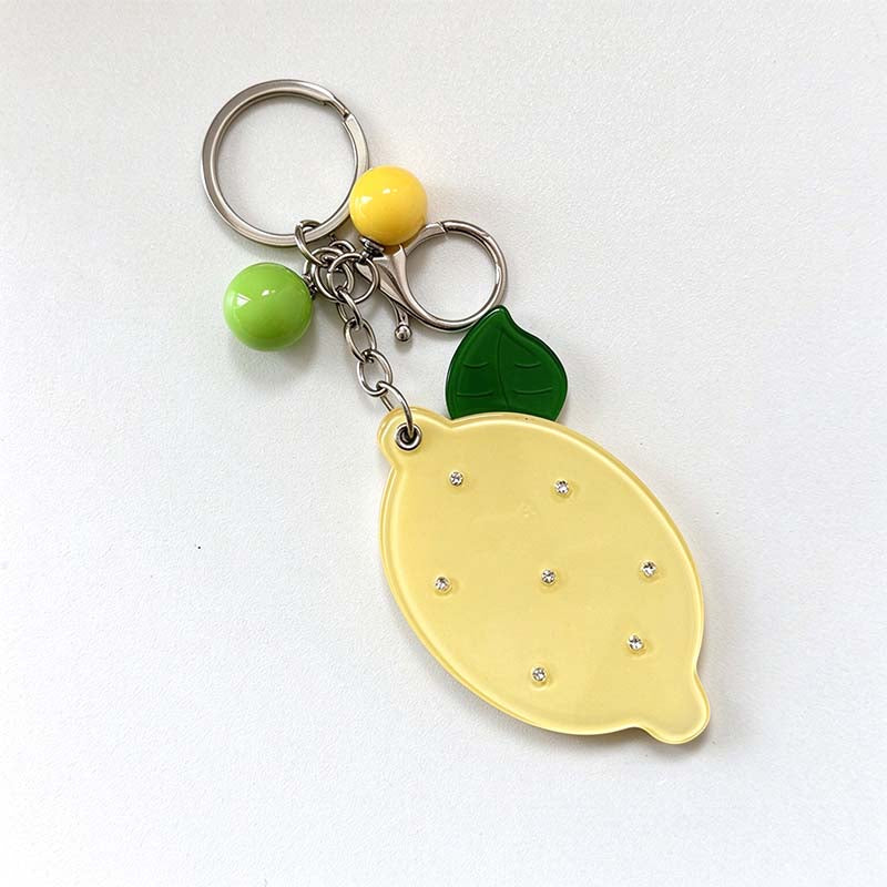 CouldNook Fruit Mirror Keychain - Swivel Cover and Beads