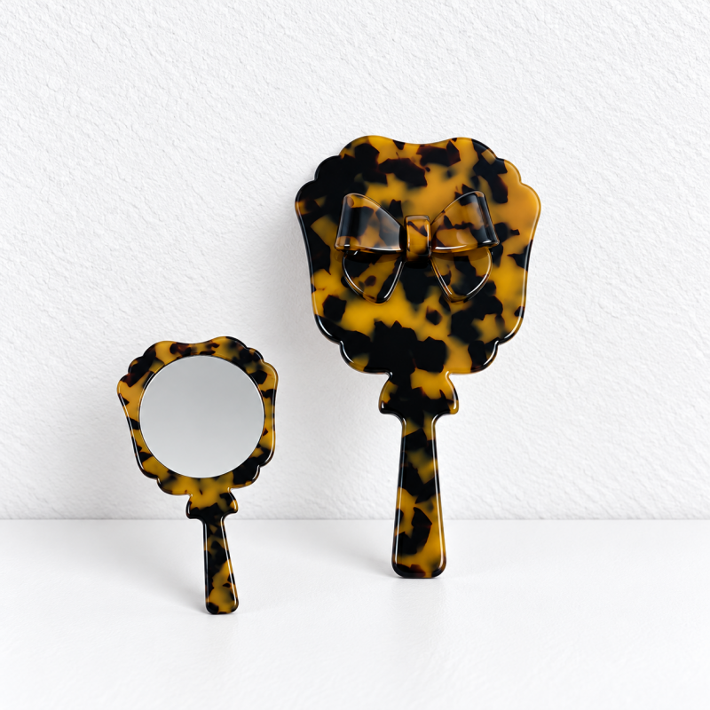 CouldNook Bow Hairbrushes Mirrors And Comb - Patterned Acetate Bodies