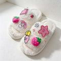 CouldNook Cartoon Plush Slippers - Cream and Pink Options