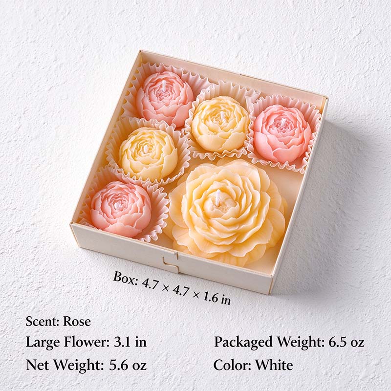 CouldNook Peony Scented Candle Set - Sculpted Floral Gift