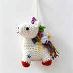 CouldNook Yarn Rainbow Horse Ornament - Colorful Mane Details