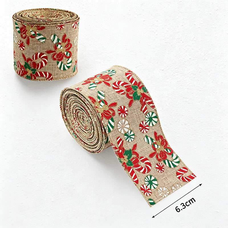 CouldNook Christmas Decorative Ribbon - Printed Woven Ribbon Seasonal Tree Display