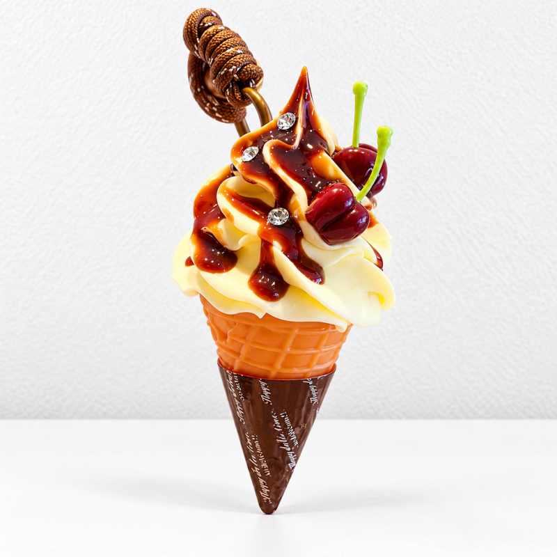 CouldNook Dessert Bag Charm - Strawberry Tart and Swirled Cone Designs