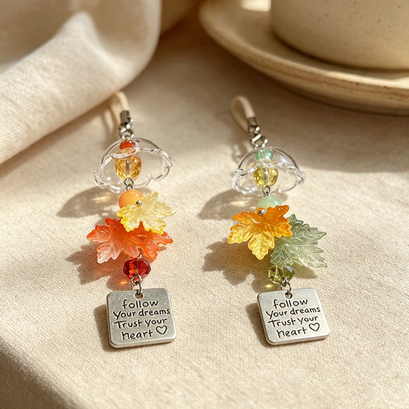 CloudNook Phone Charm Strap-Clover Wind Chime Pendant