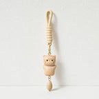 CouldNook Fake Wooden Cat Keychain - Boho Tassel Pendant