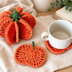 CouldNook Patterned Fabric Coasters - Red Pink Fringed Designs