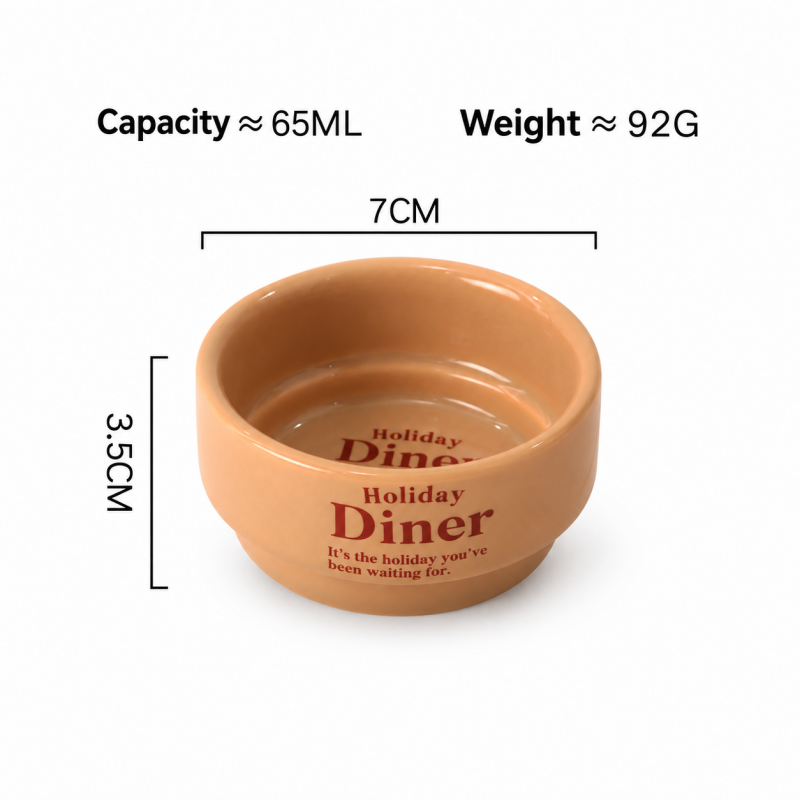CouldNook Lettered Sauce Bowl - Round Diner Style