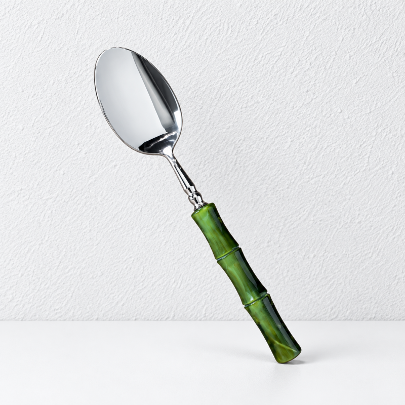 CouldNook Colored Bamboo Look Handle Flatware - Polished Dining Collection