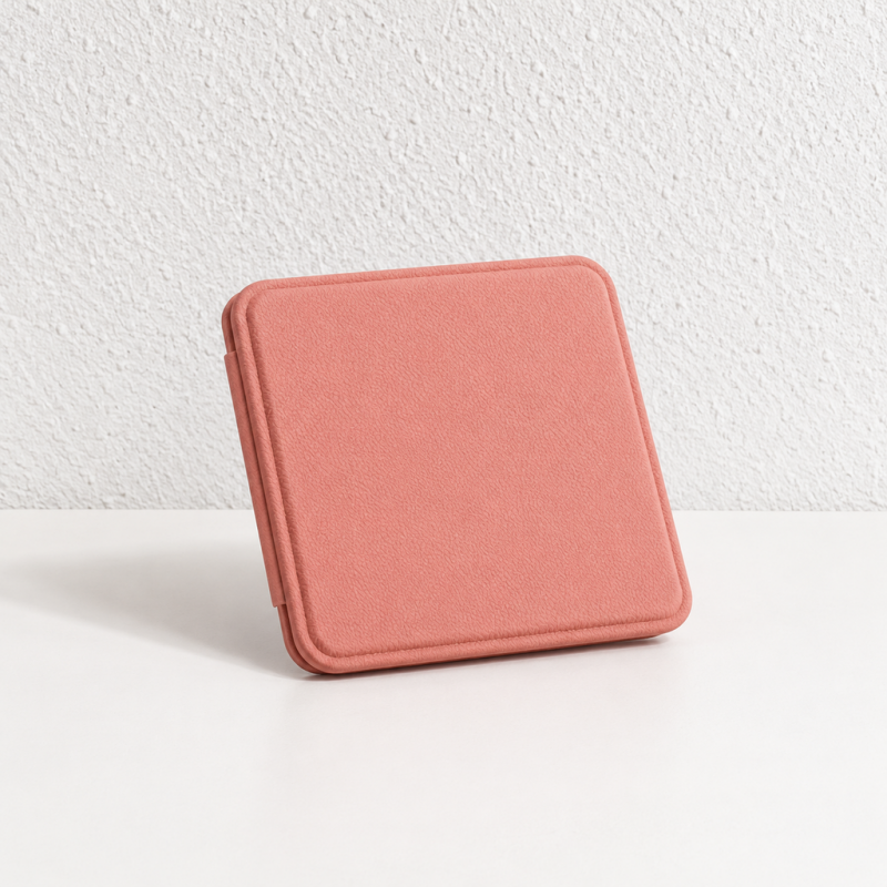 CouldNook Square Folding Mirror - Textured Cover And Dual Reflective Panels