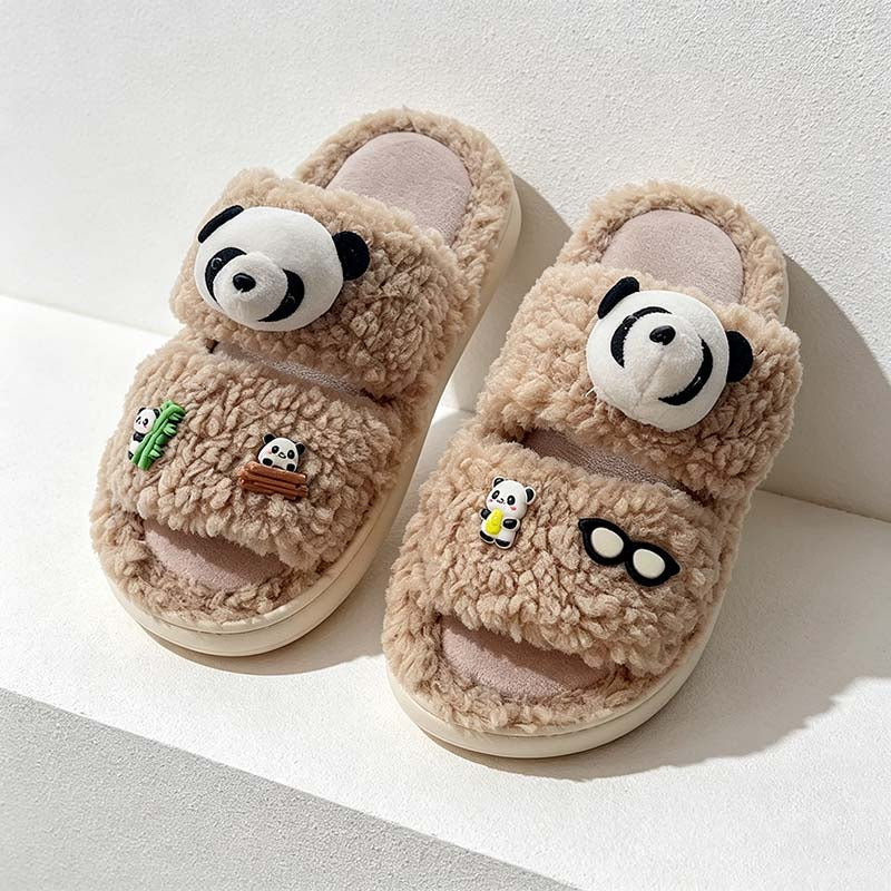 CouldNook Panda Plush Slippers - Four Soft Color Options
