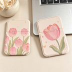 CouldNook Tulip Folding Mirror - Floral Cover And Rounded Rectangular Face