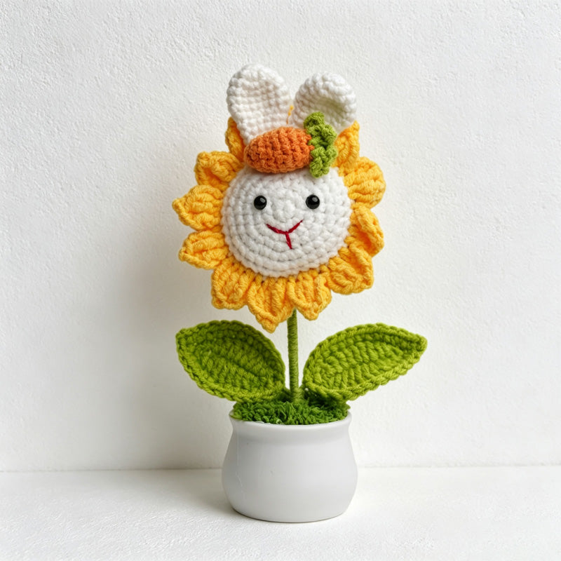 CouldNook Rabbit Flower Planter Ornament - Rabbit and Lotus Designs