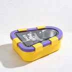 CouldNook Rounded Triangle Lunch Box - Divided Insert and Bright Clip Details