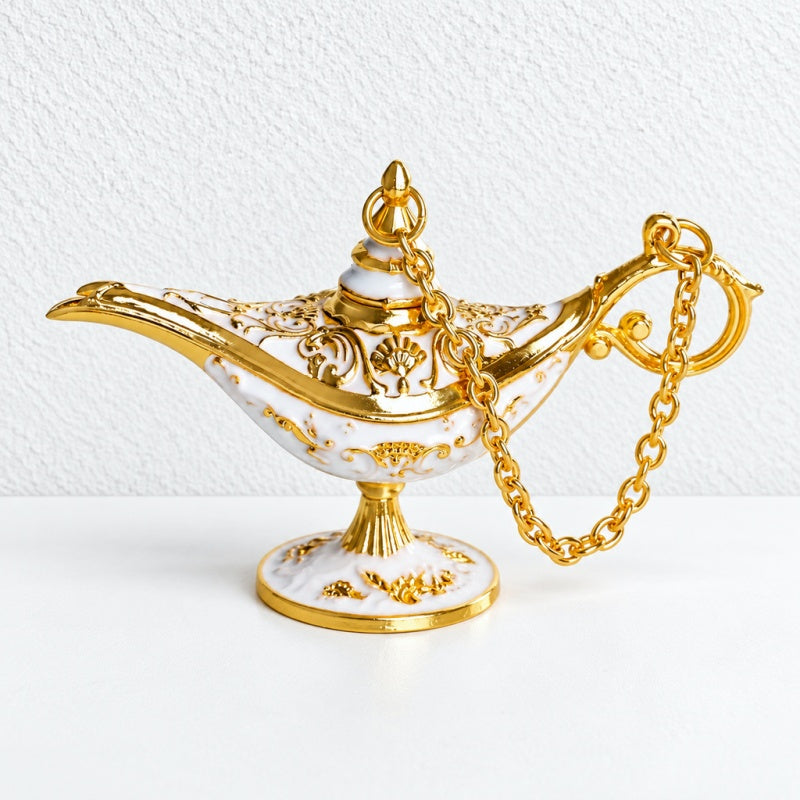 CouldNook Genie Lamp Ornament - Ornate Scrollwork And Curved Spout
