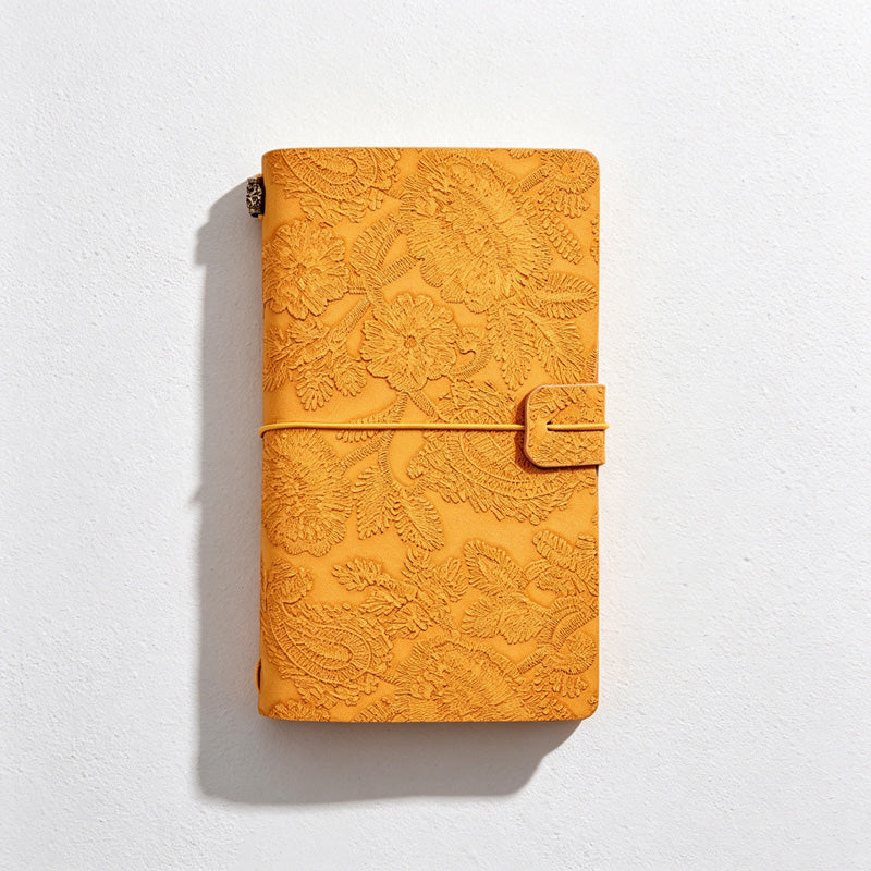 CloudNook 3-in-1 Embossed Floral A6 Notebook‑Refillable Vintage Journal