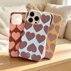 CouldNook iPhone 17 Series Geometric Heart Phone Case - Warm Pattern Cover