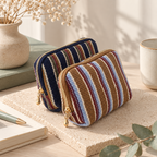 CouldNook Striped Jewelry Pouch - Layered Interior Dividers