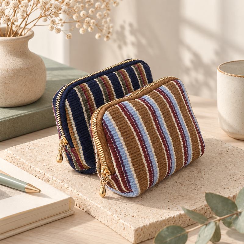 CouldNook Striped Jewelry Pouch - Layered Interior Dividers