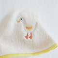 CouldNook Embroidered Cotton Towel - Illustrated Motifs And Contrast Edges