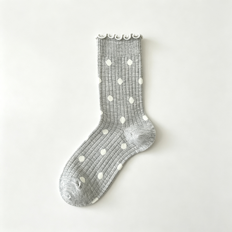 CouldNook Dot Pattern Calf Socks - Everyday Outfit Accent