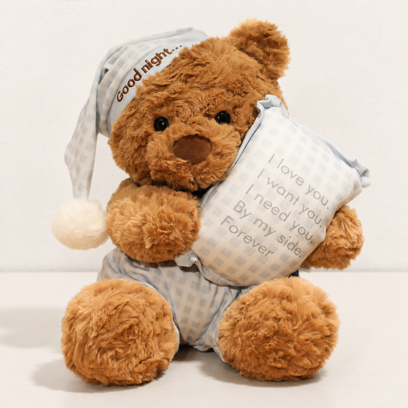 CouldNook Pajama Teddy Bear Pillow - Nightcap and Cushion