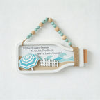 CouldNook Bottle-Shaped Wall Plaque - Coastal Scenes and Beaded Hanging Cord