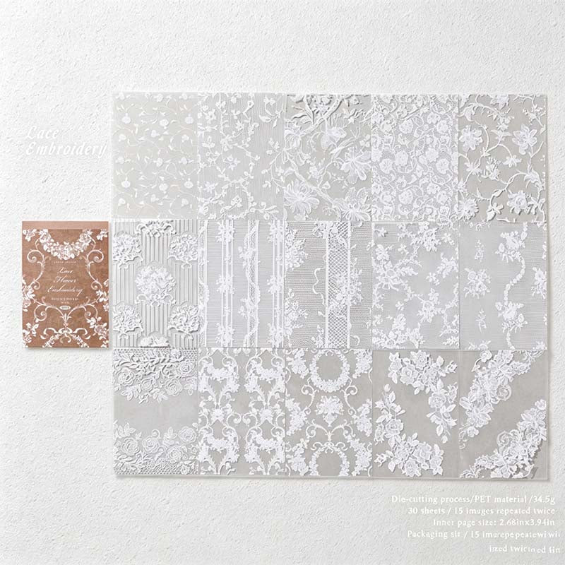 CouldNook Lace PET Sticker Book - Vintage Border Designs