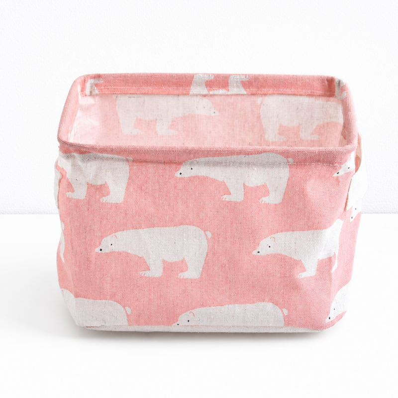 CouldNook Foldable Fabric Storage Basket - Printed Open-Top Designs