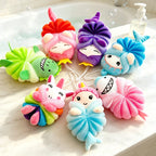 CouldNook Animal Bath Pouf - Braided Character Flower Design
