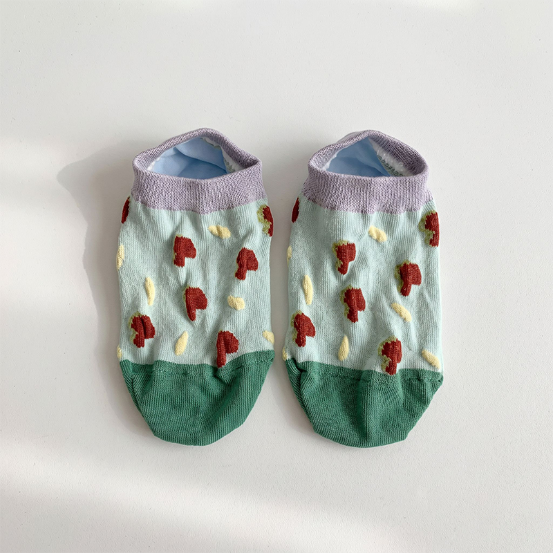 CouldNook Patchwork Cartoon Crew Socks - Playful Gift Accent