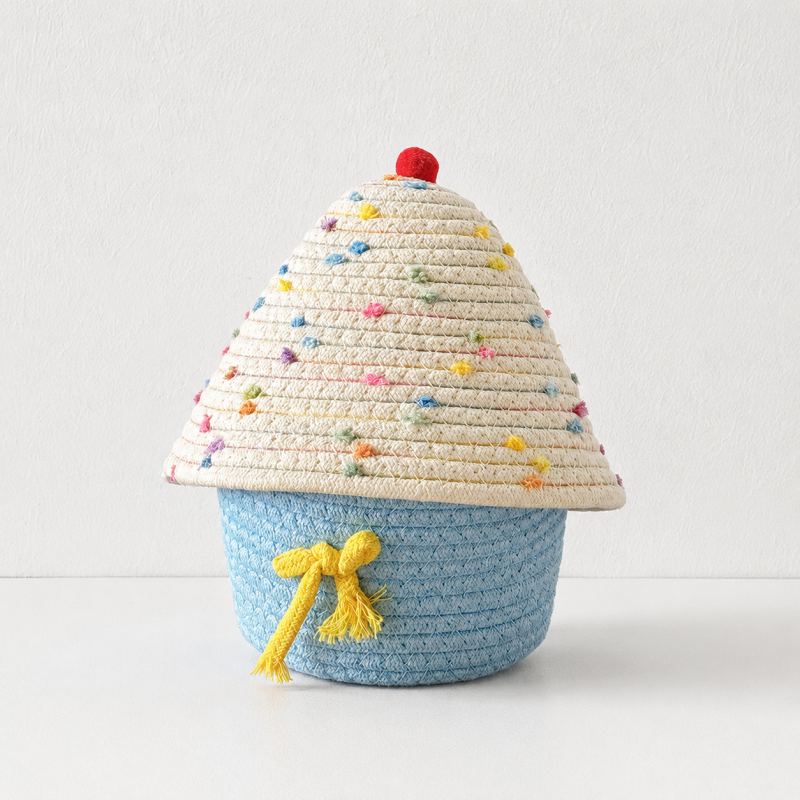 CouldNook House Shaped Cotton Rope Storage Basket - Roof Lid