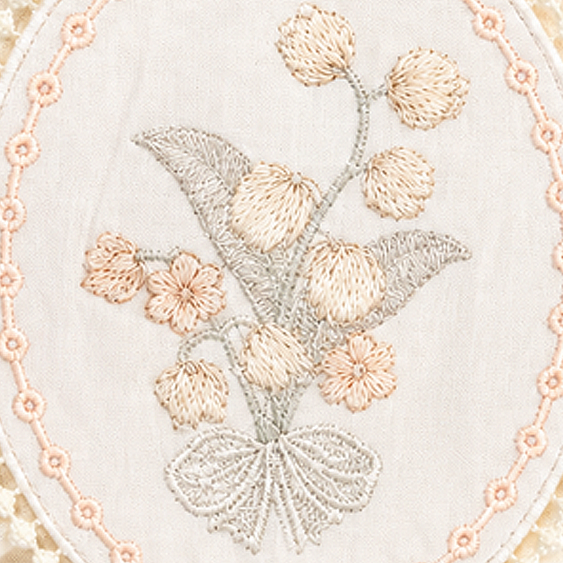 CouldNook Lily of the Valley Embroidered Lace Doily- Soft Dining Accent