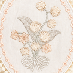 CouldNook Lily of the Valley Embroidered Lace Doily- Soft Dining Accent