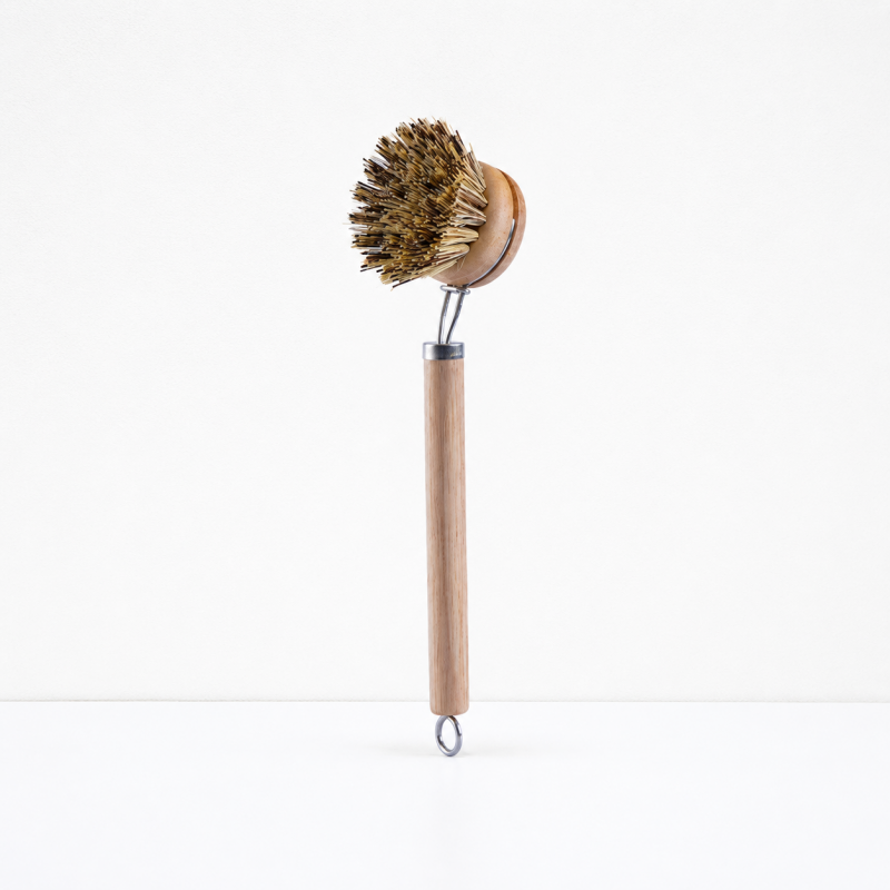 CouldNook Replaceable Head Dish Brush - Long Wood Handle Options