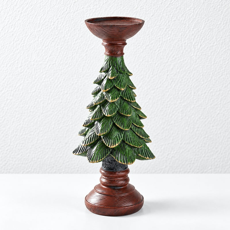 CouldNook Christmas Resin Candle Holder - Sculpted Trees And Festive Figures