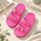 CouldNook Pink Platform Bear Slides - Strawberry Character Design