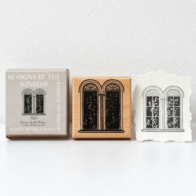 CouldNook Window Motif Stamp - Decorative Frames and Wood Mount