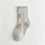 CouldNook Floral Embroidered Crew Socks-Floral Embroidered Accent