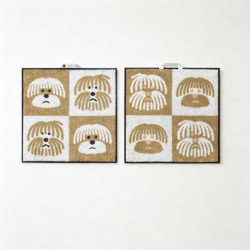 CouldNook Animal Jacquard Cotton Washcloth - Woven Characters And Contrasting Reverse