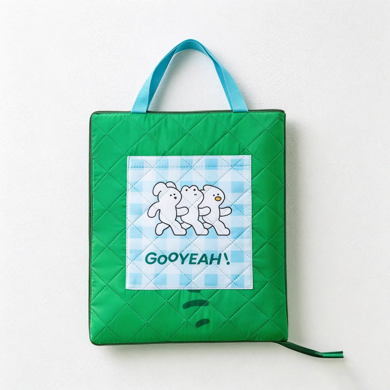 CouldNook Green Floral Picnic Mat - Foldable Carrying Case
