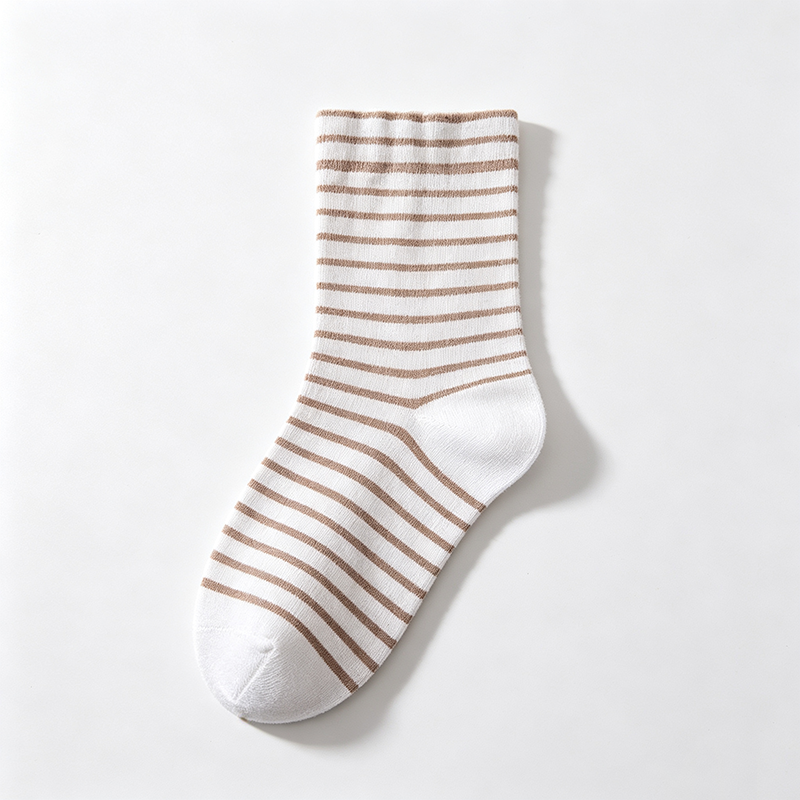 CouldNook Cozy Cotton Striped Sleep Socks - Bedtime Footwear Accent