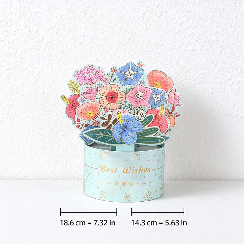 Flower Pop-Up Greeting Card with Display Base