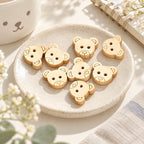 CouldNook Bear Head Wood Buttons - Two Holes and Rounded Ears