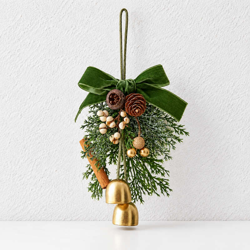 CouldNook Christmas Bell Hanging - Bow Wreath And Tree Design Choices