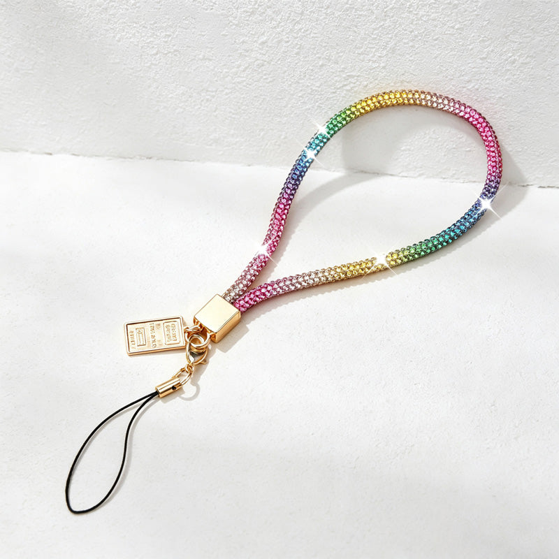 CouldNook Rhinestones Set Wrist Phone Strap with Closely Set Reflective Stones